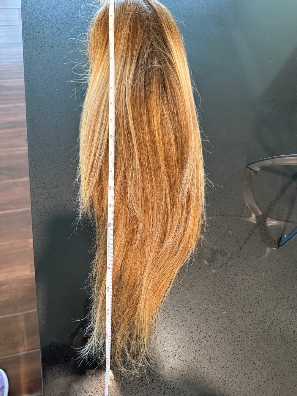 Uniwig Auburn Blonde 2 tone straight Human Hair Wig 
Cap size small-medium - Picture 10 of 15